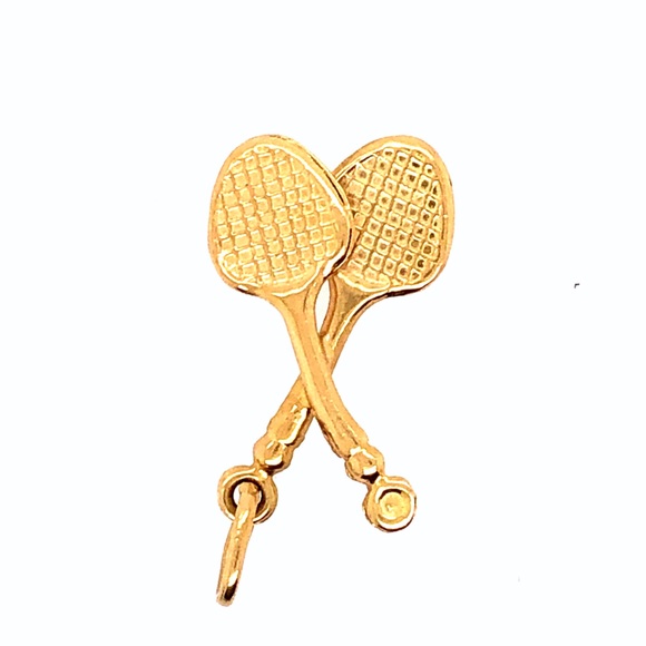 Estate🎾14KT Gold🎾Tennis Racket Charm Pendant - Picture 4 of 8